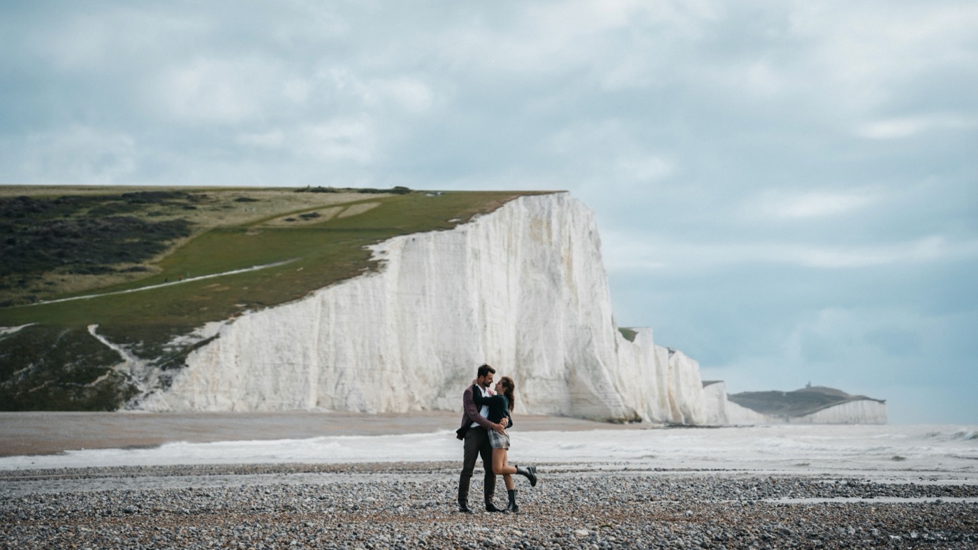 Mature couple holding hands outdoors